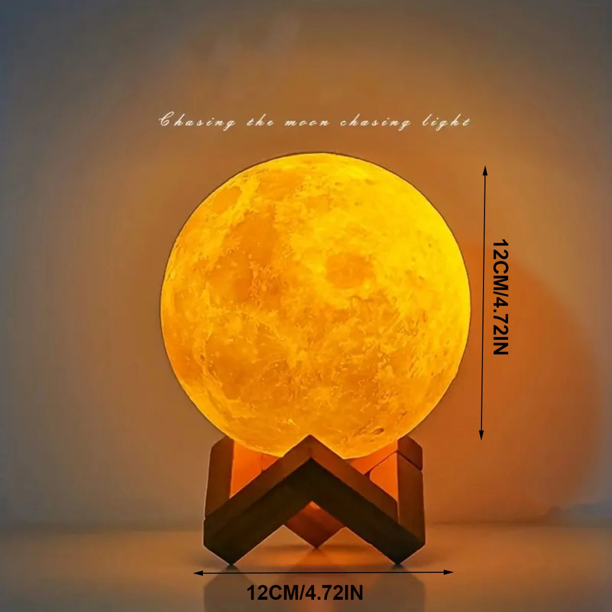 1PC LED Moon Night Light Diameter 12CM/4.72IN Battery With Bracket Atmosphere Lamp For Birthday Gift Home Bedroom Decoration