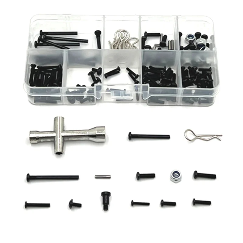 ABZZ-159 قطعة ترقية المعادن التحديثية المسمار أداة صندوق ل SCY 1/16 16101 16201 Q130A Q130B RC قطع غيار السيارات