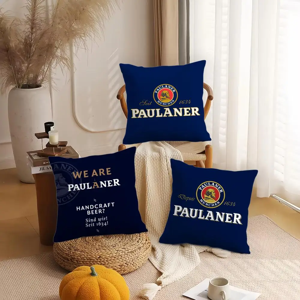 Fashion P-PaulanerS Cushion Cover Silky Short Plush Double-Sided Printed Pillow Case for Sofa All Seasons Home Decor Gift
