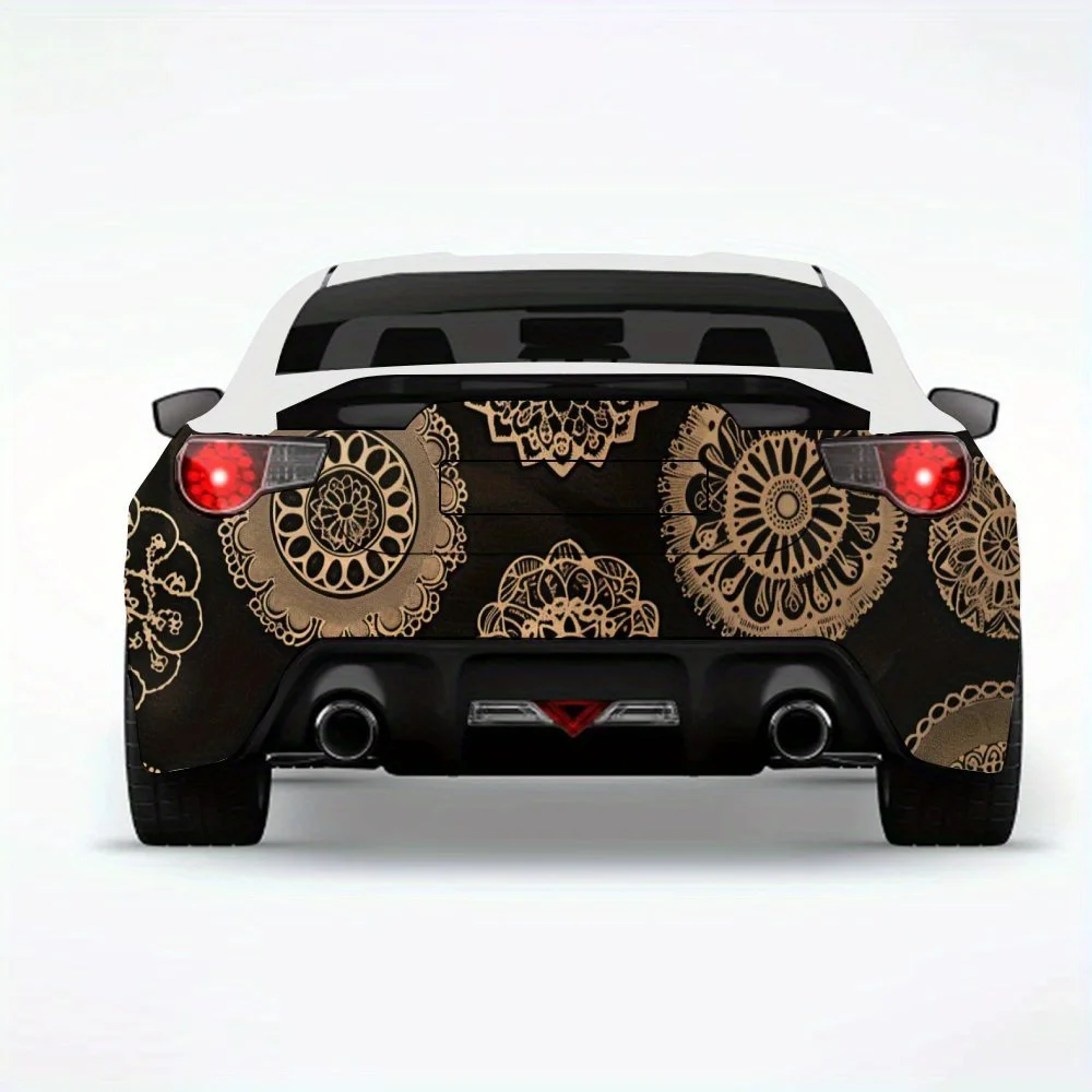 

Элегантная автомобильная наклейка с круглым узором, виниловая наклейка на заднюю часть автомобиля, водонепроницаемые самоклеящиеся виниловые наклейки для хвоста автомобиля и удара