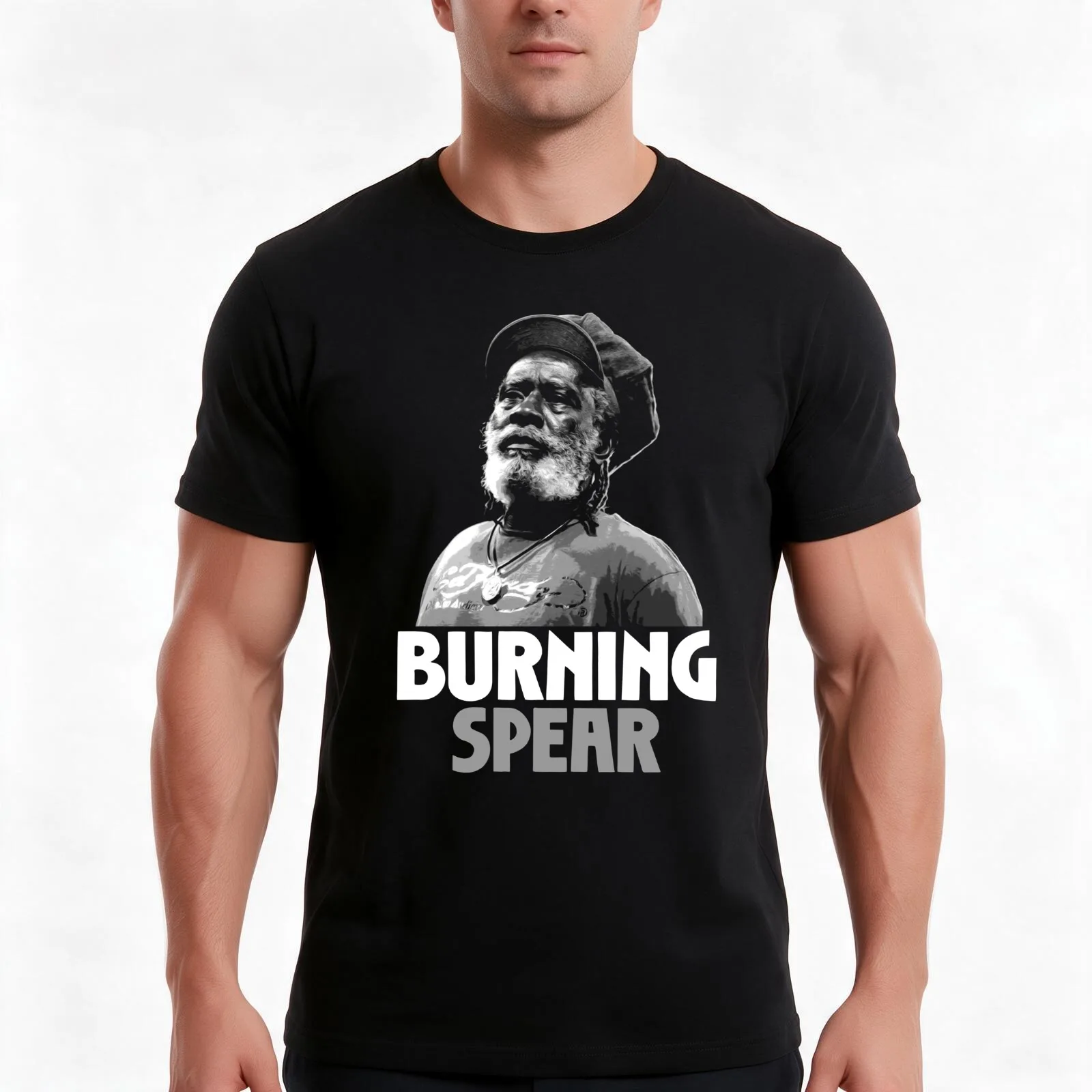BURNING SPEAR T-Shirt, Summer Casual Cotton Tee, Oversized Streetwear Tops, Vintage Graphic Print, Loose Fit Short Sleeve