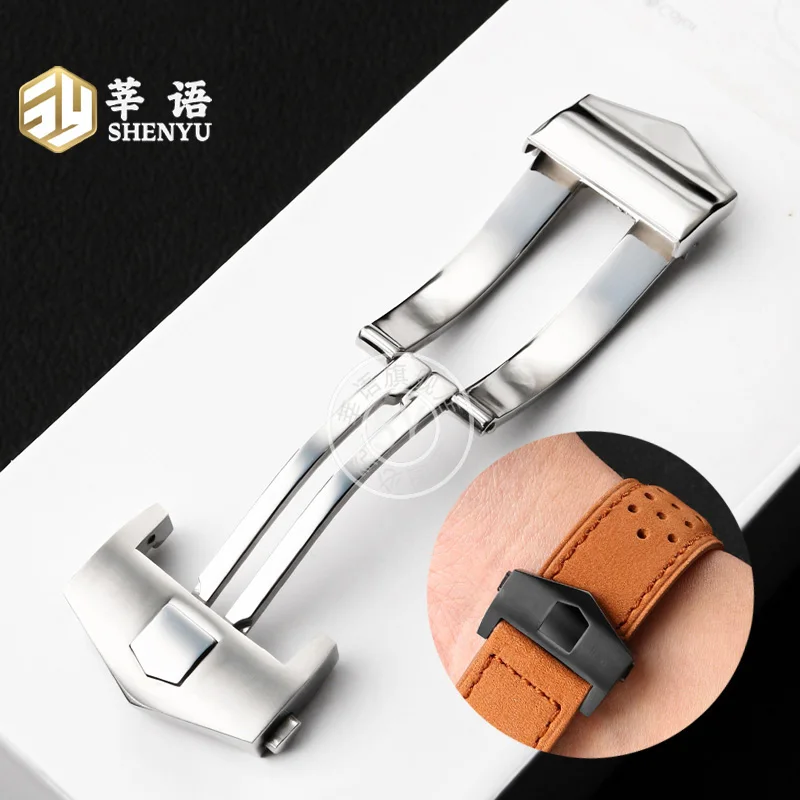 Shenyu The first layer of cowhide strap For TAG Heuer Watch Band CARRERA F1 FORMULA 1 MONACO series Replacement Watchband 22mm