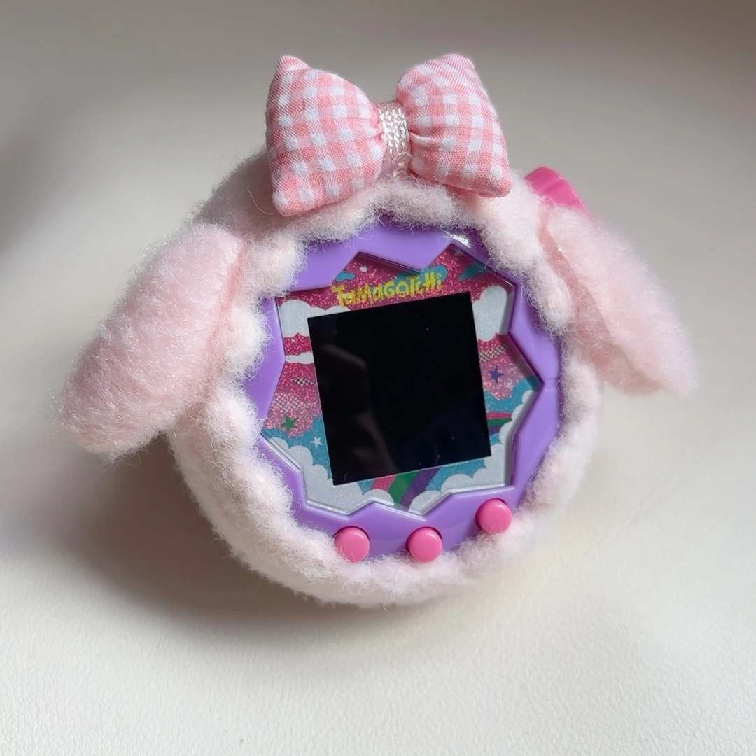 

Tamagotchi Paradise Protective Cover Yarn Cover Lamb Checkered Bow Style Tamagotchi Protective Shell