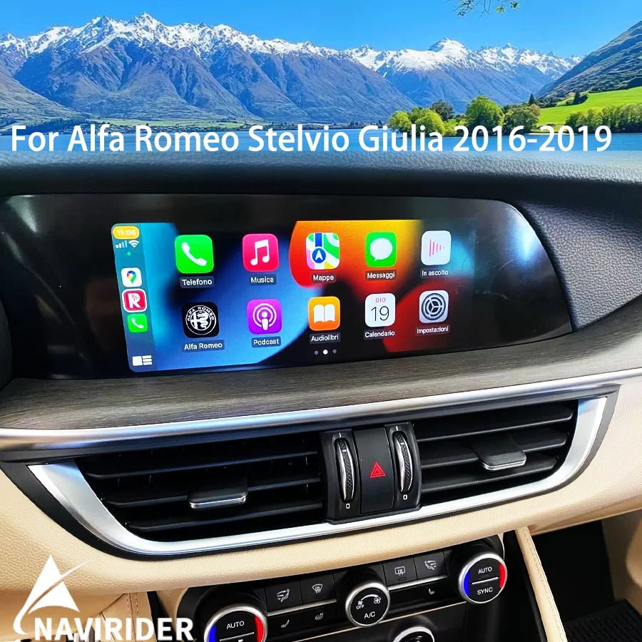 10.25inch Navi GPS 360 Stereo Carplay For Alfa Romeo Stelvio Giulia 2016-2019 Android 15 Screen Car Multimedia Video Player GPS
