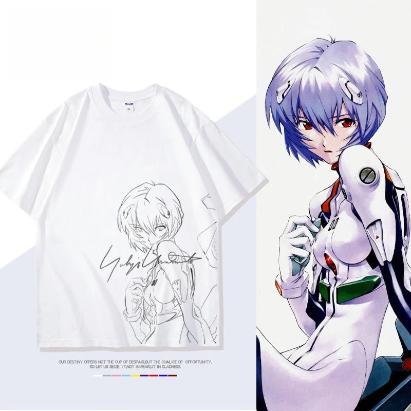 Neon Genesis Evangelion Rei Ayanami Printed T-shirt Men's and Women's T-shirt Men's Top Sports T-shirt Men's T-shirt Summer Tee