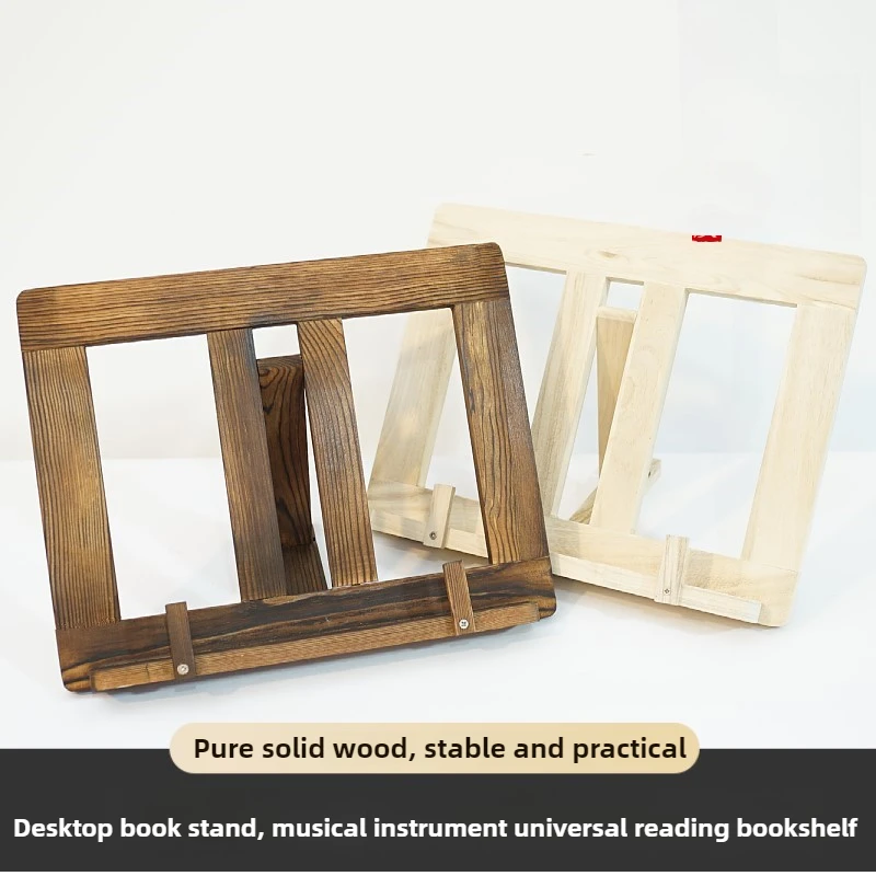 Solid Wood Guqin Sheet Stand  Foldable Reading Holder  Portable Music and Book Organizer Vintage Desktop Stand for Study Music