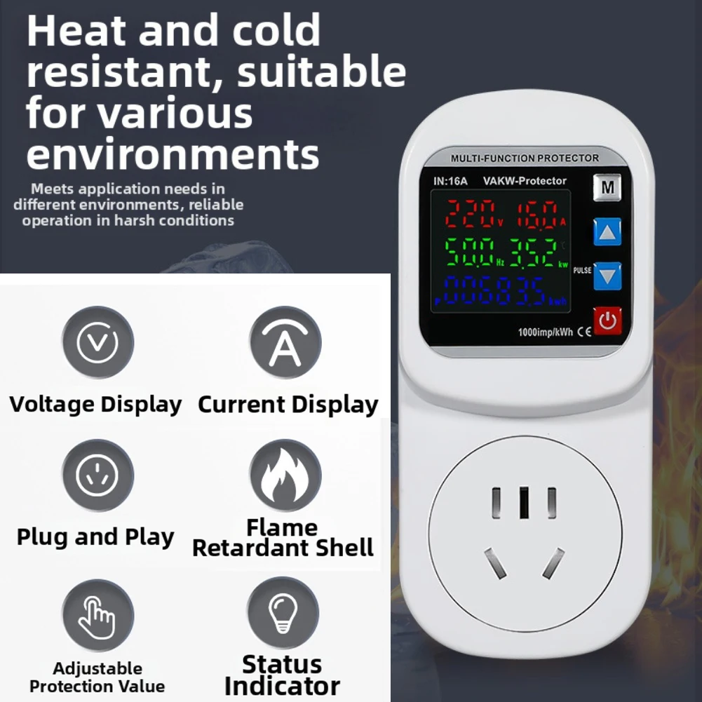 125*56mm Digital Energy Meter Operating -40 C To 85 C Supports Up To 13860W Overvoltage Protection Undervoltage Protection