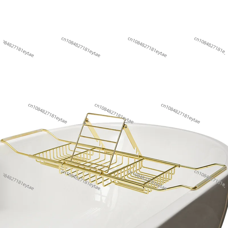 Étagère de bain rétractable avec plateau latéral, support pour seau de bain, étagère de salle de bain polyvalente