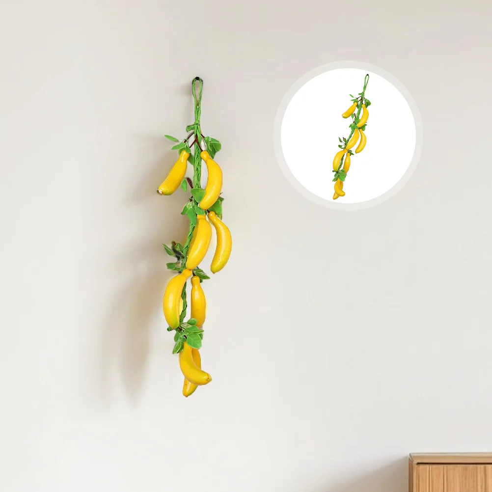 

2Pcs Simulation Banana Decoration Hanging Pendant Lifelike Fruit Wall Ornament Home Garden Hanging Craft Photo Prop