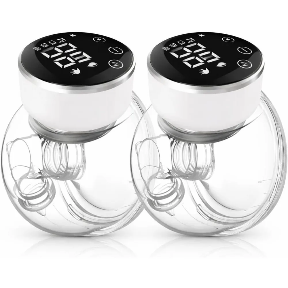 

Wearable Breast Pump Hands Free Long Battery LED Display Portable Electric 3 Modes 9 Levels Low Noise 24 mm Flange 2 Pack