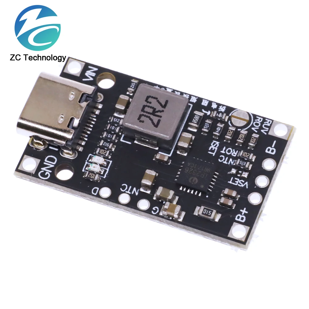 Type-C USB 2-3S BMS 15W 8.4V 12.6V 1.5A Lithium Battery Charging Boost Module With Balanced Support Fast Charge With Indicator