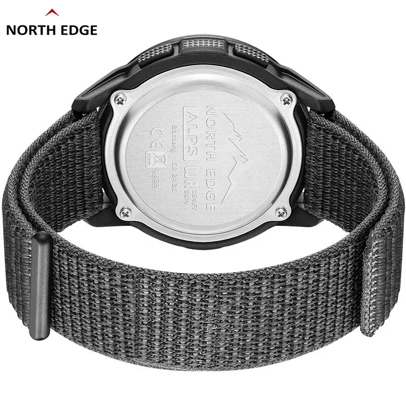 NORTH EDGE ALPS Reloj Digital de fibra de carbono para hombre Shock Militray Sports Super ligero Brújula para exteriores Relojes de pulsera impermeables de 50 M