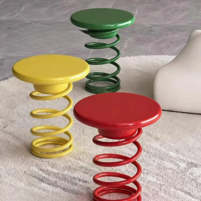 

Круглый пуф для спальни, табурет для макияжа, детский пуф для комнаты, пуф-макарон для переобувания, с низкой спинкой