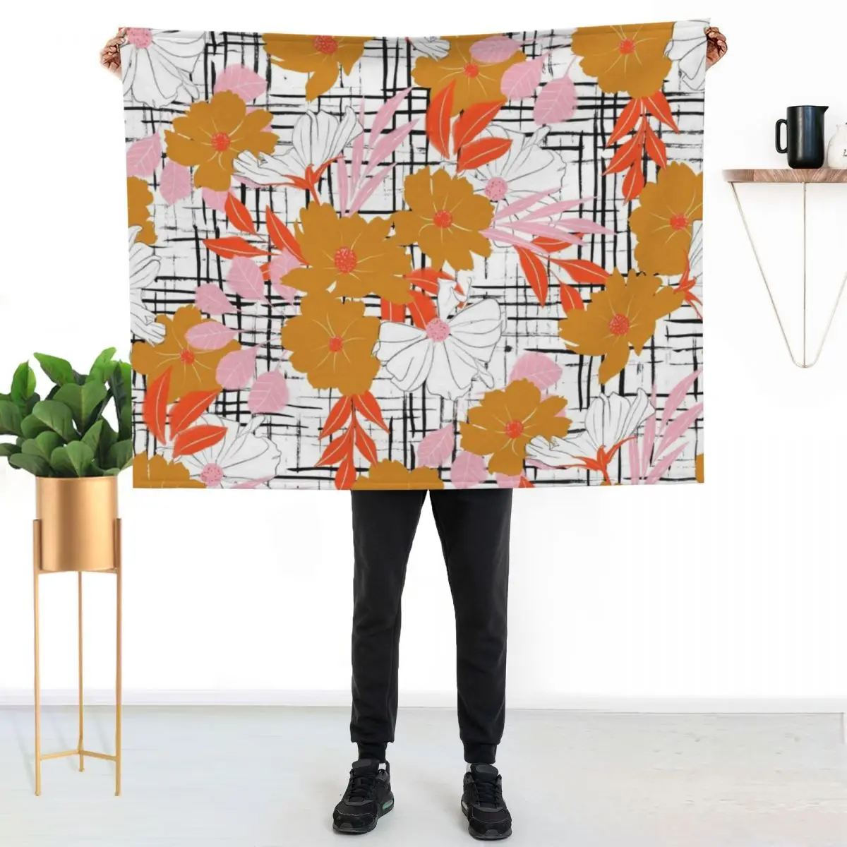 Floral Gingham Throw Blanket Luxury Throw Summer Beddings Blankets For Sofas Baby anime Luxury Brand Blankets