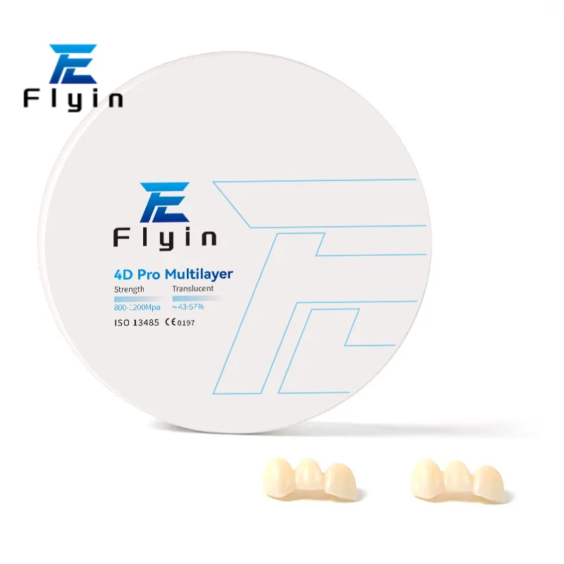 FLYIN Denture Cad Cam Dental Zirconia Block Dental Materials Ceramic Dental Lab 4D Pro Multilayer Zirconia Blocks