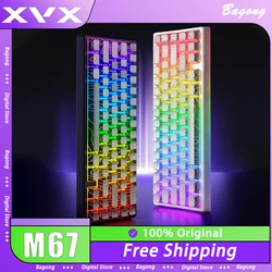 XVX M67 Tastiera meccanica SMD RGB LED IMD migliorato Copritasti Tastiera da gioco cablata Supporto QMK VIA Guarnizione PC Gamer Regali personalizzati