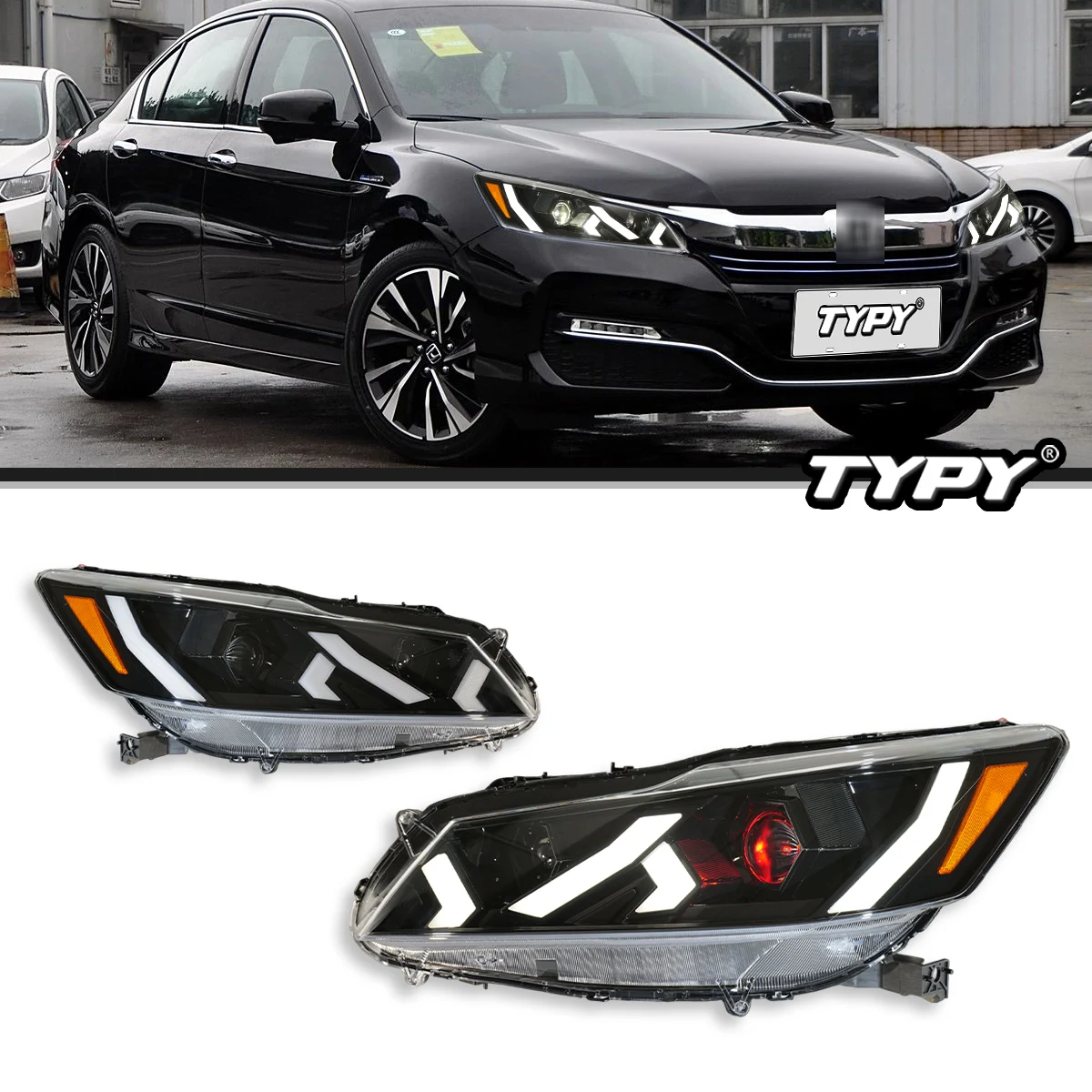 

TYPY Car Lights For Honda Accord 9.5th Headlight 2016-2017 LED Projetor head Lamp Daytime Running Light Automotive Accessories