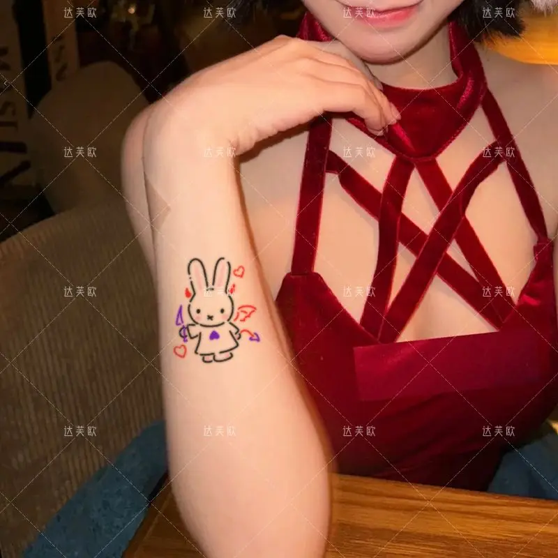 Kawaii Miffy Cute Colorful Couple Tattoo with Sweet Cool Pure Desire Stickers Christmas Birthday Gift