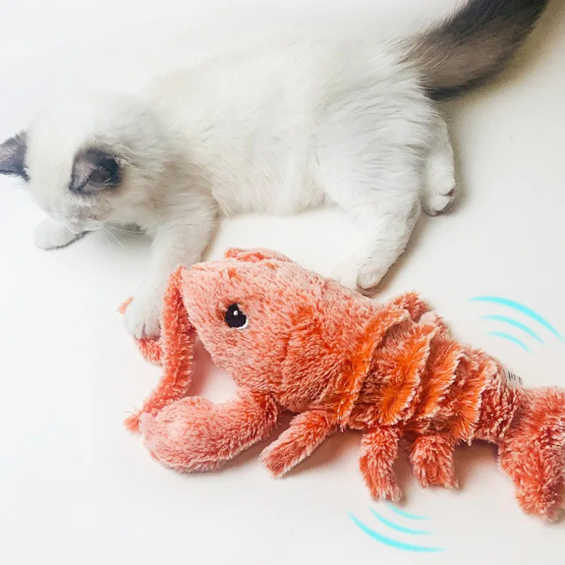 Animal Toy Electric Pet Toys Jumping Shrimp Cat Lobster Washable Stuffed Toys Vibration Sensor Cats Toy Pet Dog Teasing