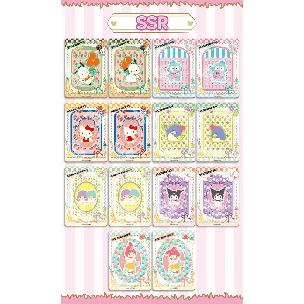 Carte Sanrio originale pour enfants, mélodie Pochacco Pom Purin, étoile de dessin animé classique, jeu de Collection limité, cadeaux de Table