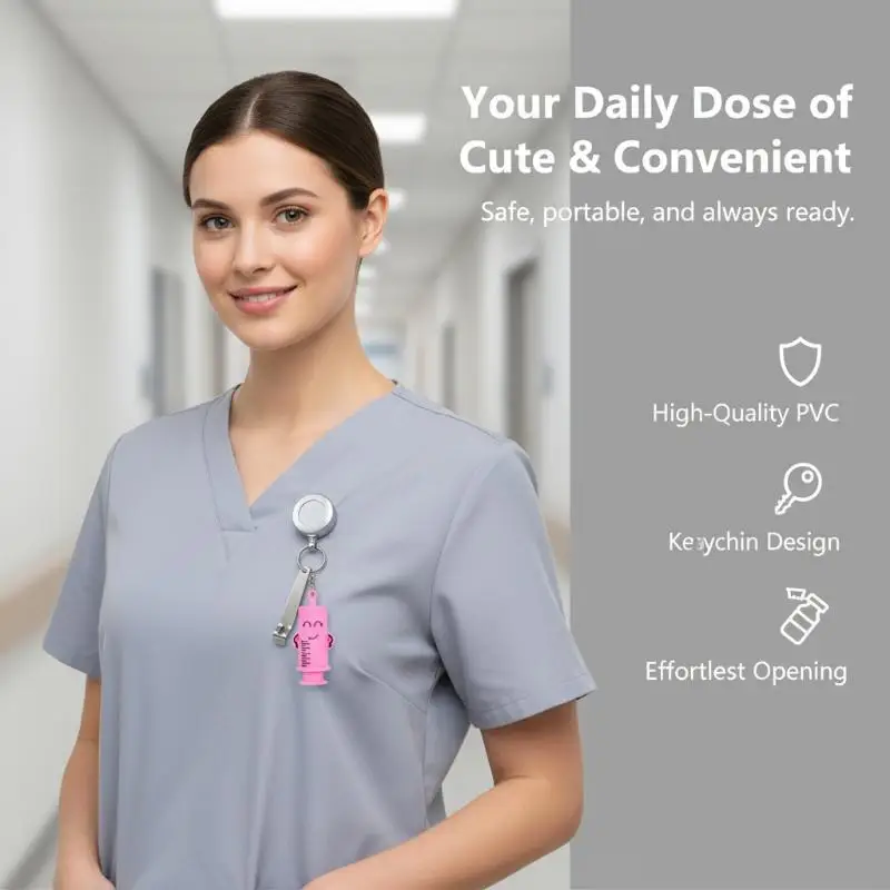 Ampoule Bottle Opener Keychain Syringe Shaped Vial Cutter Aid Safe No Hurt Fingers Portable Tool for Nurses Doctors Hospital Use