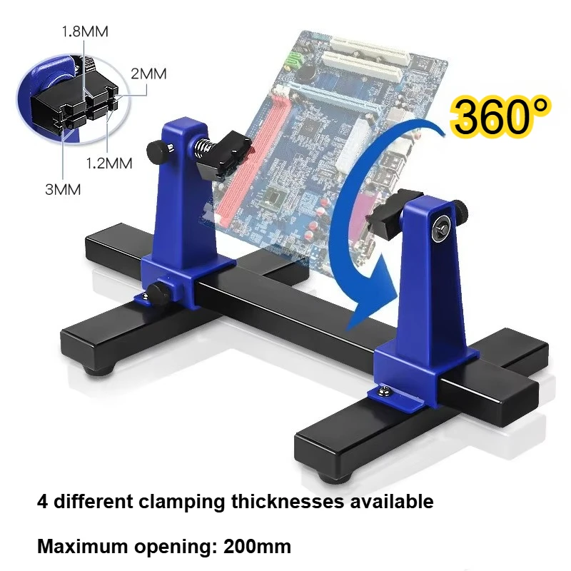 Adjustable PCB Holder 360 ° Rotation Printed Circuit Board Jig Soldering Assembly Stand Clamp Repair Tools 0-200mm