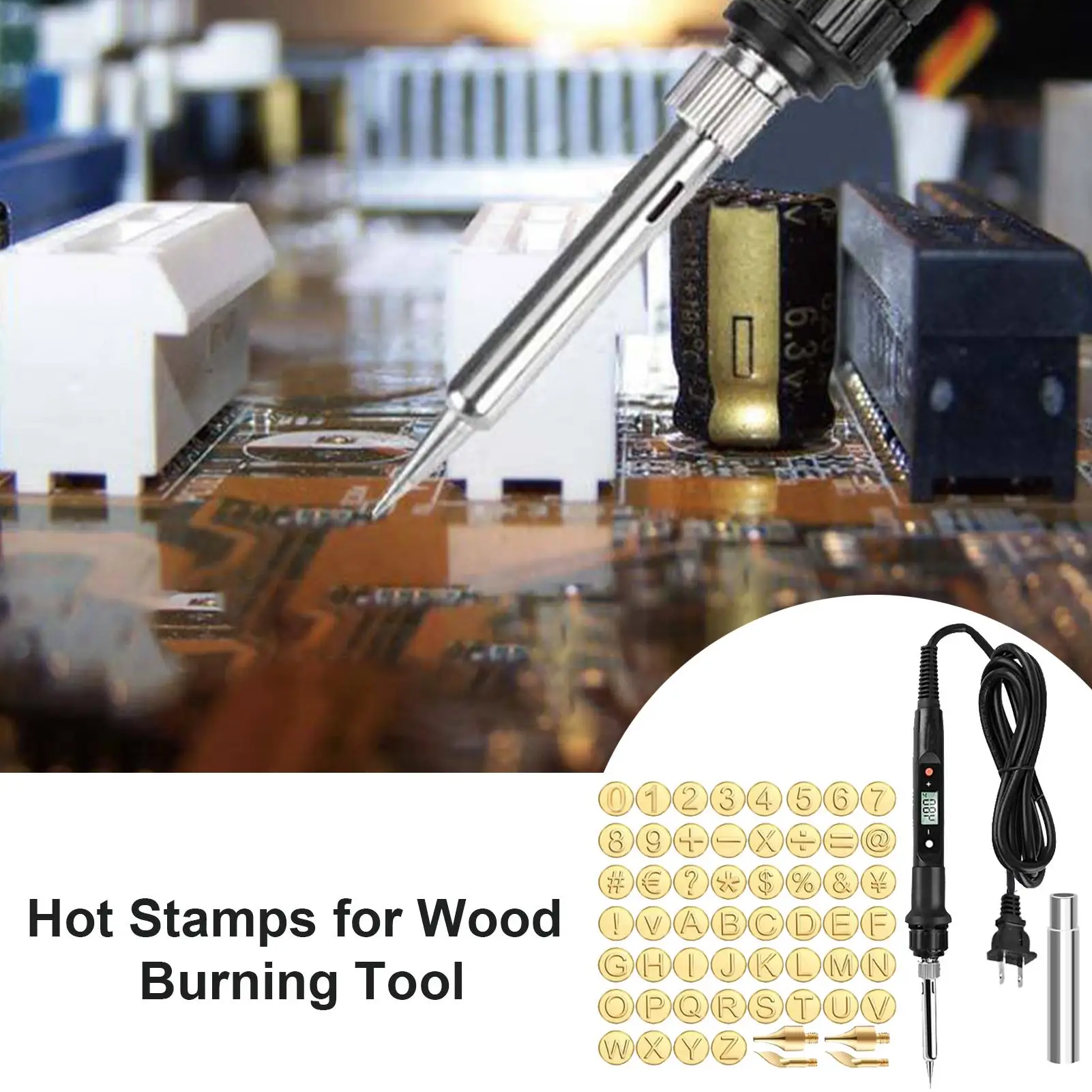 

Wood Burning Kit with Letter Stamps Controllable Engraving Tool Wood Burning Pen Adjustable Wood Engraver Wood Burner Tool