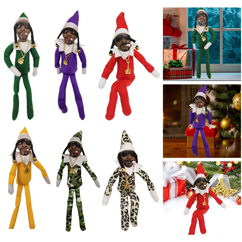 11.81in Christmas Elf Doll Snoop On A Stoop Christmas Small Plush Toys Table Ornaments Shelf Toy Xmas Elf Dolls for Men Women