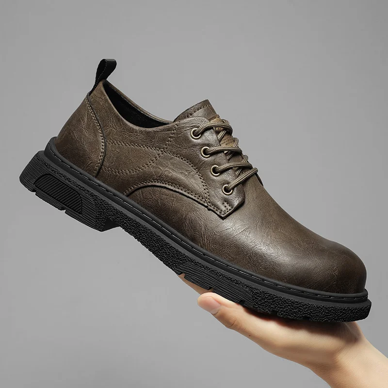 

DY 2025 Модная повседневная кожаная обувь с низким берцем, трендовая мужская обувь