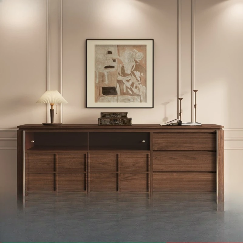 

Solid wood dining side cabinet, medieval walnut locker, living room wine cabinet and tea cabinet