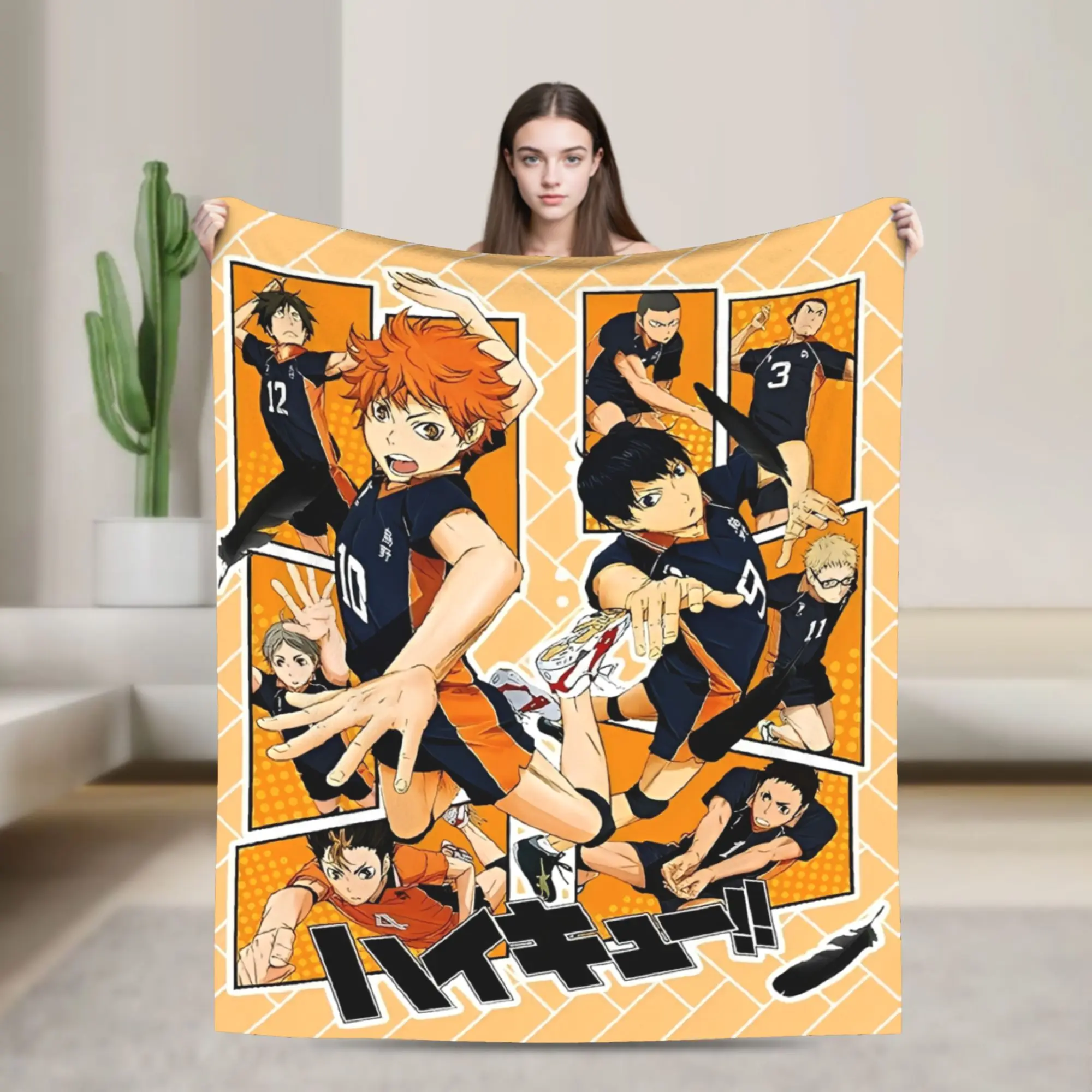 Japanese Anime Haikyuus Blankets  Fleece Throw Blanket Summer Air Conditioning Decoration Lightweight Bedsprea,