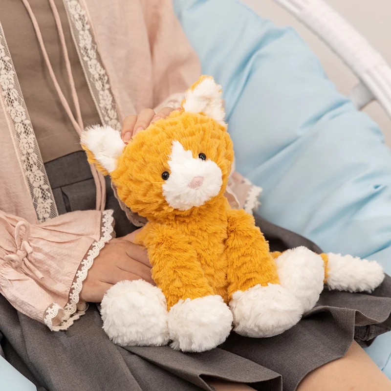 20cm Kreskówkowa Urocza Kręcona Pluszowa Lalka Poduszka Słoń Lis Kot Pies Pluszowa Zabawka Dekoracja Domu Prezent Uspokajający Dla Dzieci