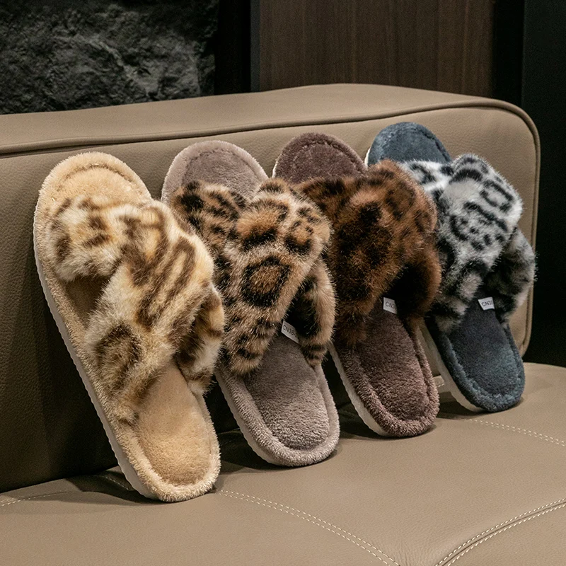 Men's Leopard Print Slide Slippers - Breathable Open-Toe House Shoes with Non-Slip Soft Sole, Comfortable Unisex Indoor/Outdoor