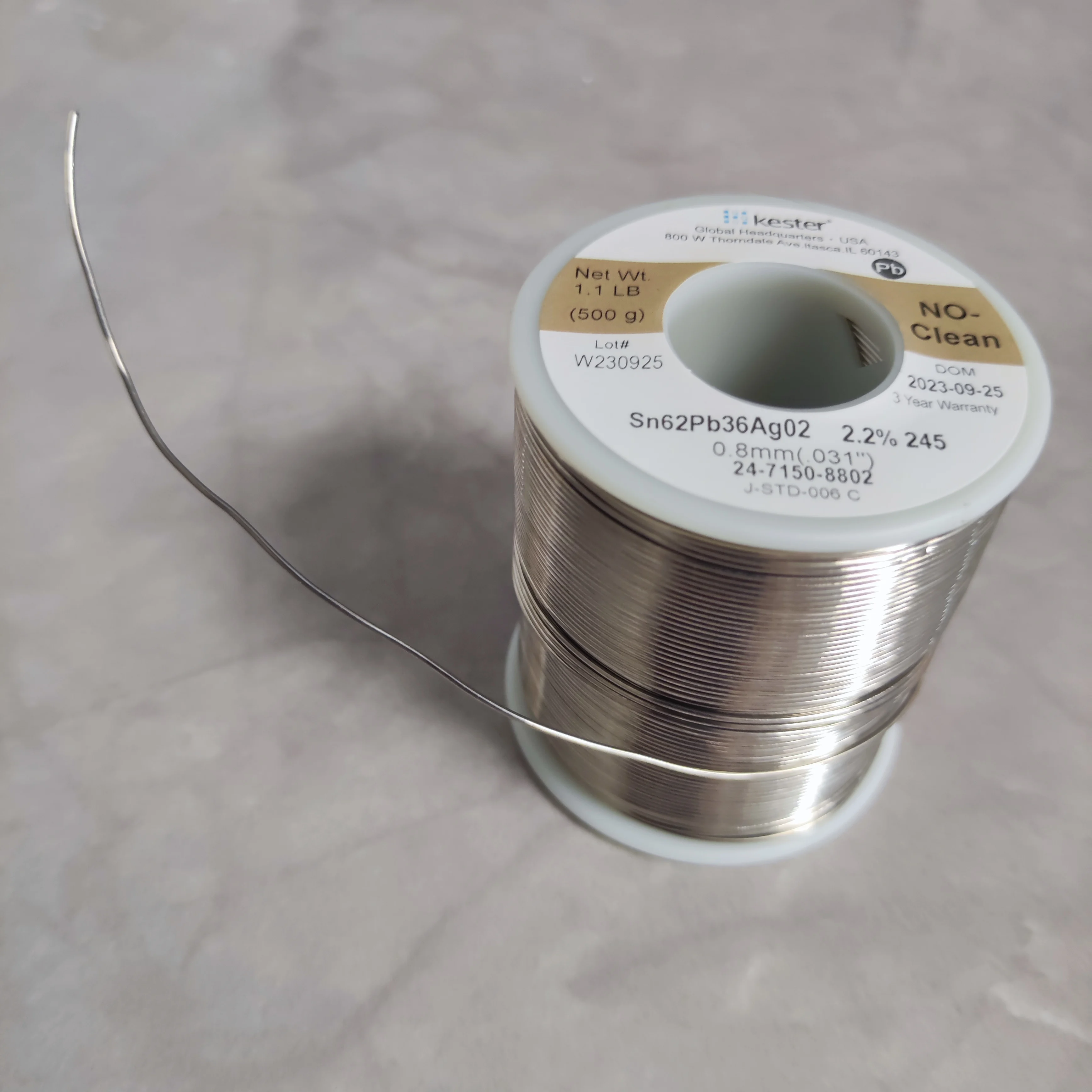 Original Imported Kester Sn62/PB36/AG2 0.8mm Low-Temperature Lead Containing Silver Solder Wire Surpasses WBT Solder Wire