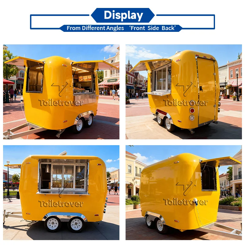Custom Vintage Food Trailer Cart Doughnut Waffle Churros Commercial Food Traile Wholesale Snack Bread Food Truck for Sale Cheap