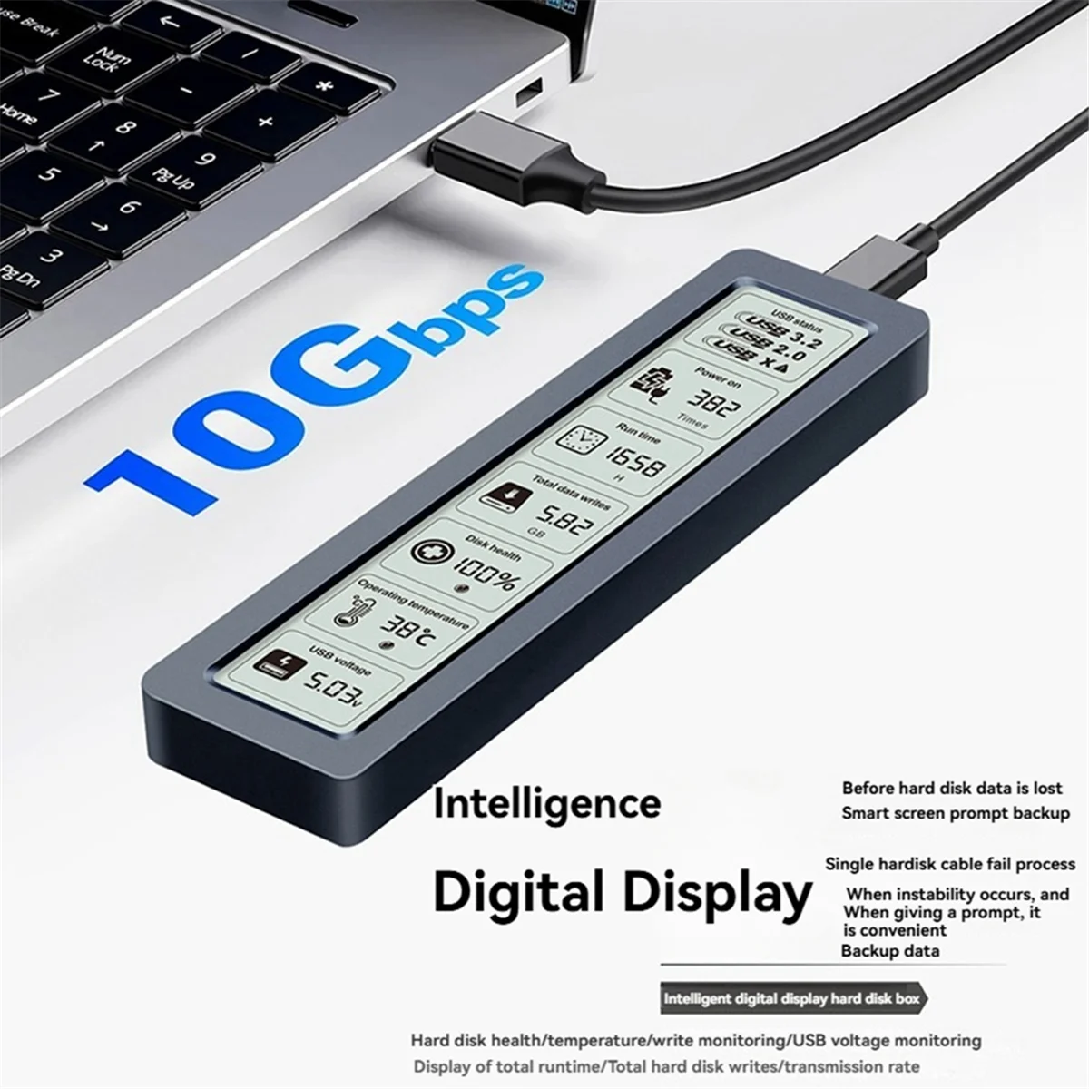 High-end M.2 SSD NVMe Case USB3.2 Gen2 Type C 10Gbps PCIe SSD Case M.2 NVME Enclosure Disk Box Tool Free SSD Aluminum Case