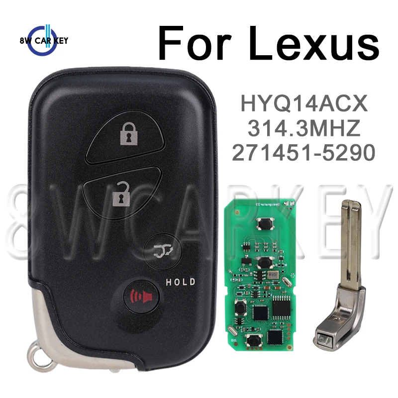 LEXUS Remote Car Key Suitable for LX570 RX270 RX300 RX350 RX450 271451-5290 Car Keys FSK314.3MHz FCCID:HYQ14ACX ID74 Chip