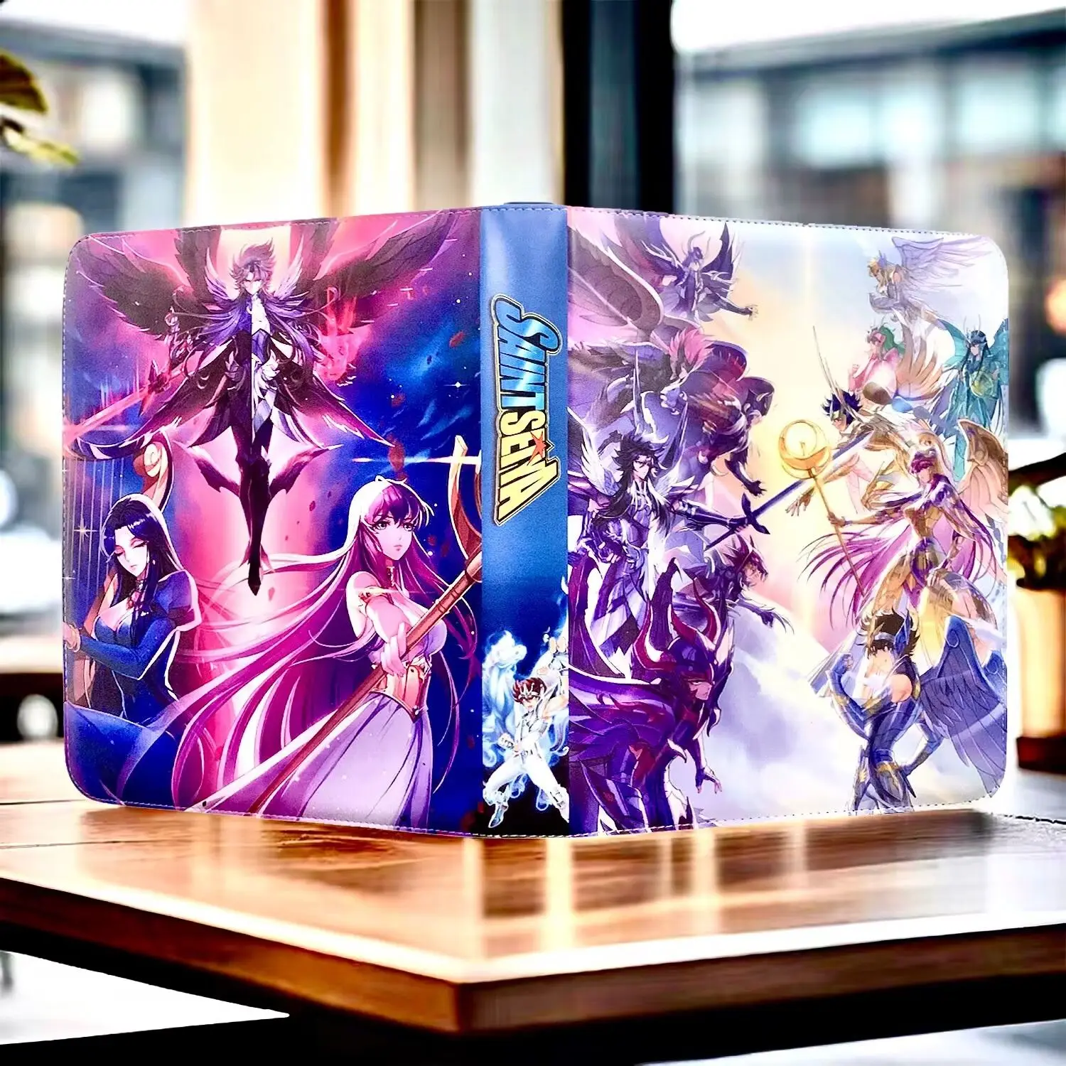

Saint Seiya Pu Card 400-900 Large Size Album Leather Ring Binder Loose Leaf Collecting Folder Zipper Game Collection Card Gifts
