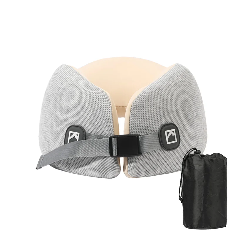 100% Pure Memory Foam Travel Neck Pillow U-shaped Slow Rebound Flight Pillow with a Carry Bag for Travellers Office Workers