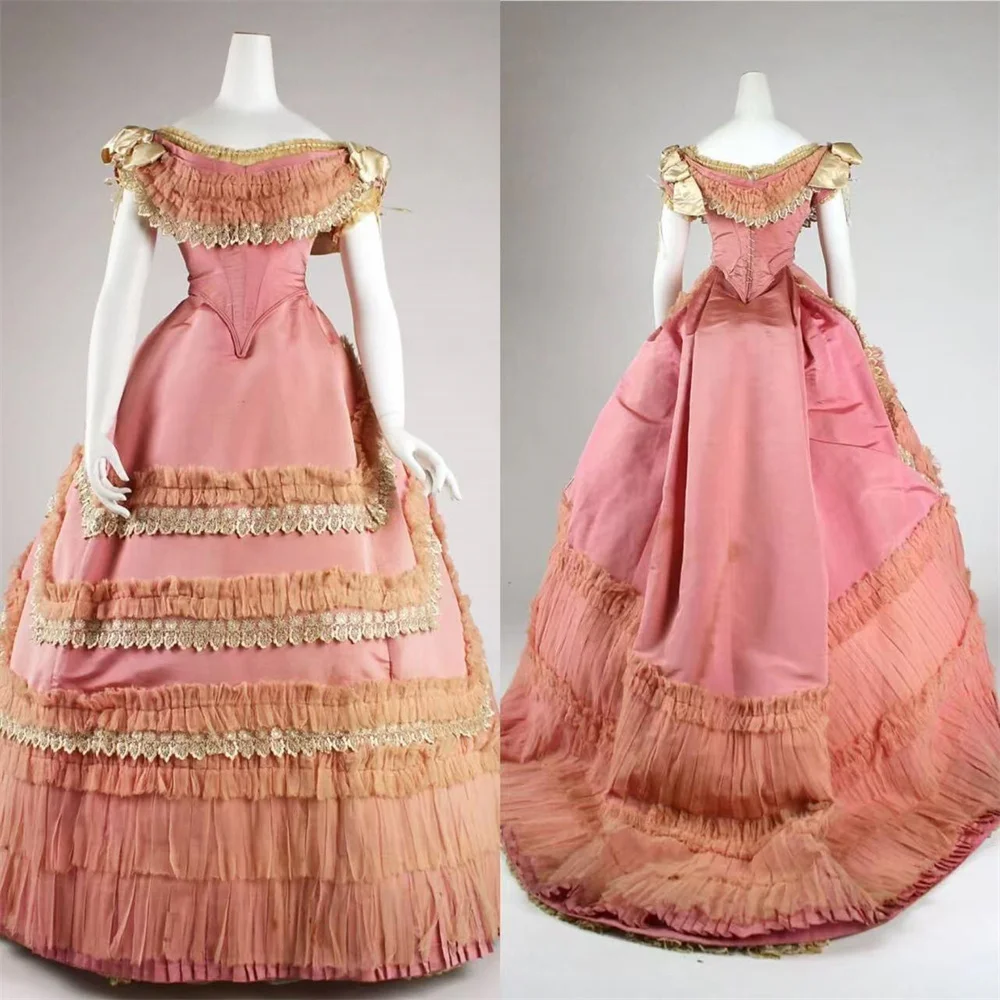 

18th Century Victorian Era Bustle Ball Gown Victorian Tea Party Gown Historical Princess Queen Costume Evening Dress Wedding Set