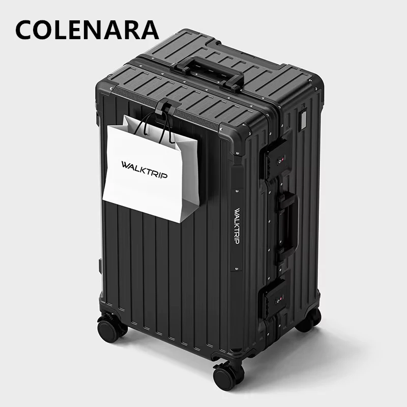 

COLENARA Aluminum Frame Suitcase 20"24"26"28"30"32 Inch Large Capacity Trolley Case PC Boarding Box with Wheels Rolling Suitcase