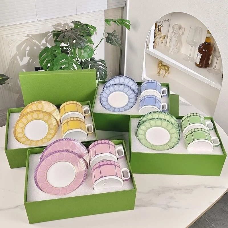 European-Style Modern Simple And Light Luxury Bone China Coffee Cups And Plates Afternoon Tea Cups Home Gifts