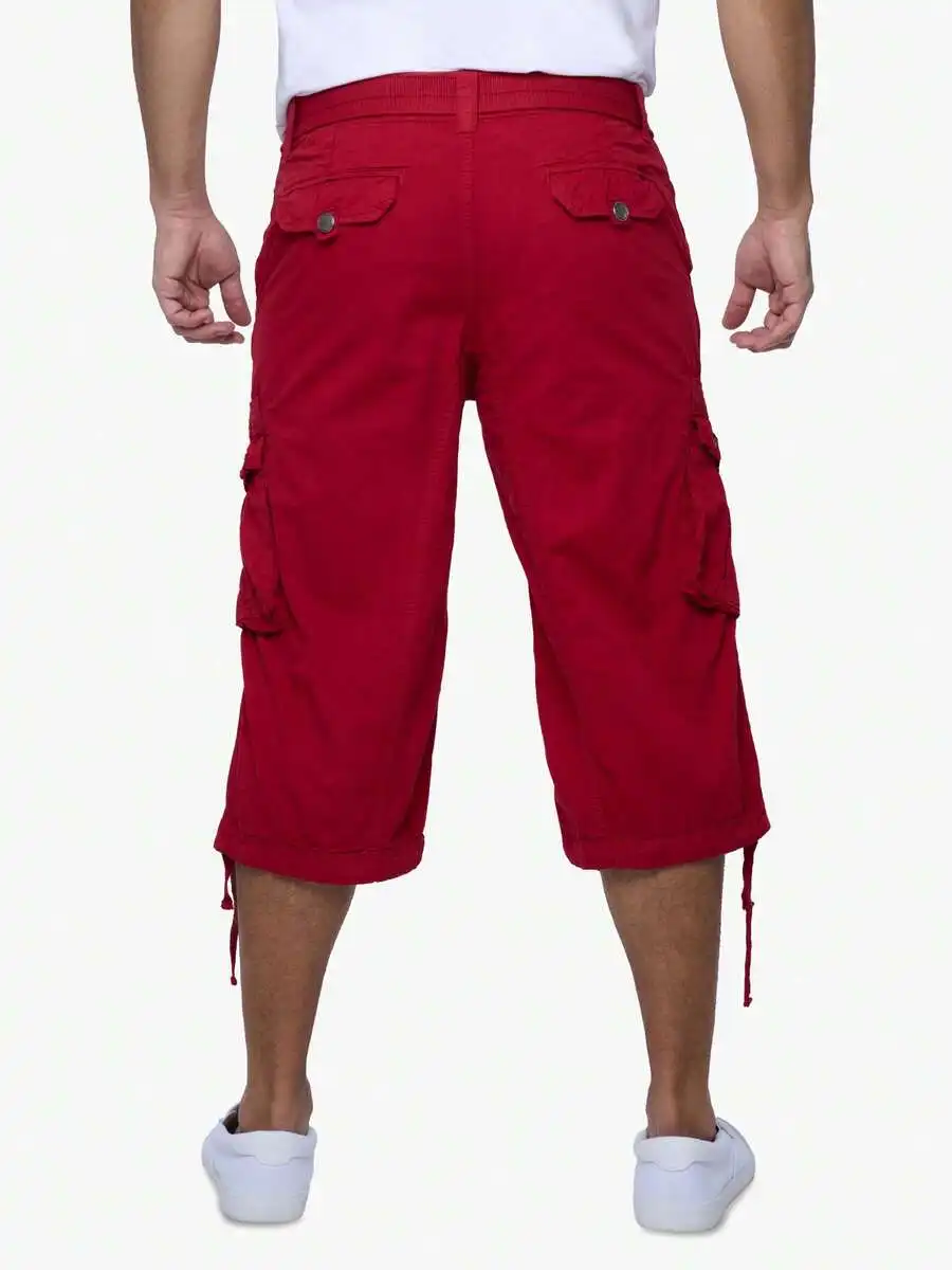 

Mens Cargo Shorts With Snap Pockets And Drawstring Waist