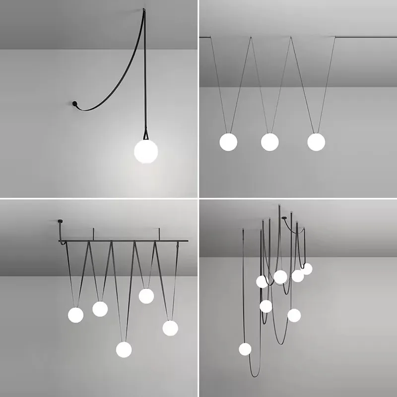 

LED Postmodern 2025 New Design Glass Bubbles DIY Magic Belt Pendant Light Chandelier Luminaire Hanging Lamp For Living Room