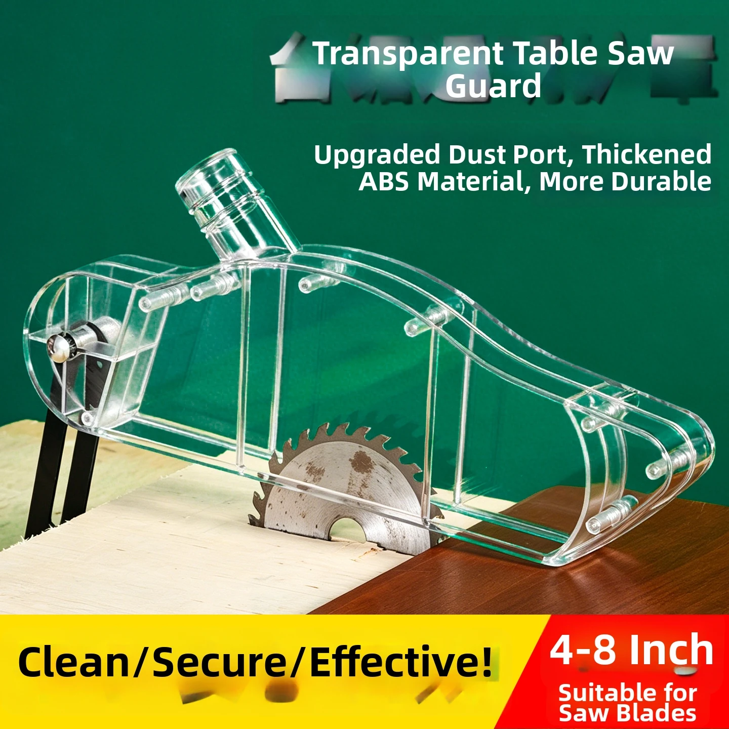 Guard Cover For Table Saw 4-12 Inch Cutting Tools With Dust Extraction Port Protective Shield For Woodworking Machines