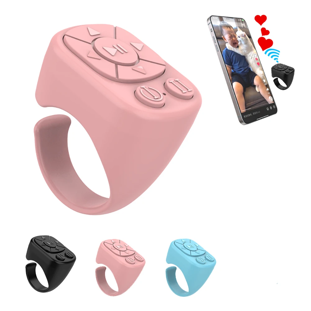 

Mini Fingertip Ring Remote Control Blutooth 5.3 Scrolling Mobile Phone Video Remote Control Button Fingertip Controller Page