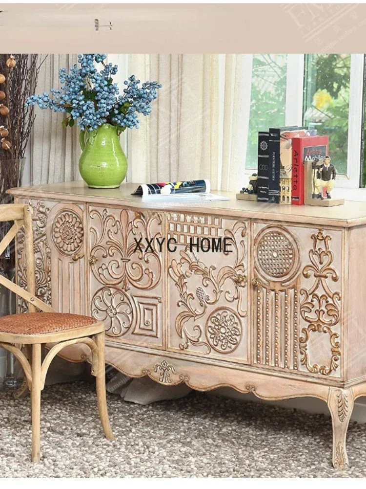 

Гостиная, новый классический деревянный резной сервант в европейском стиле, шкаф для хранения ТВ, шкаф для телевизора, входной шкаф во французском стиле ретро