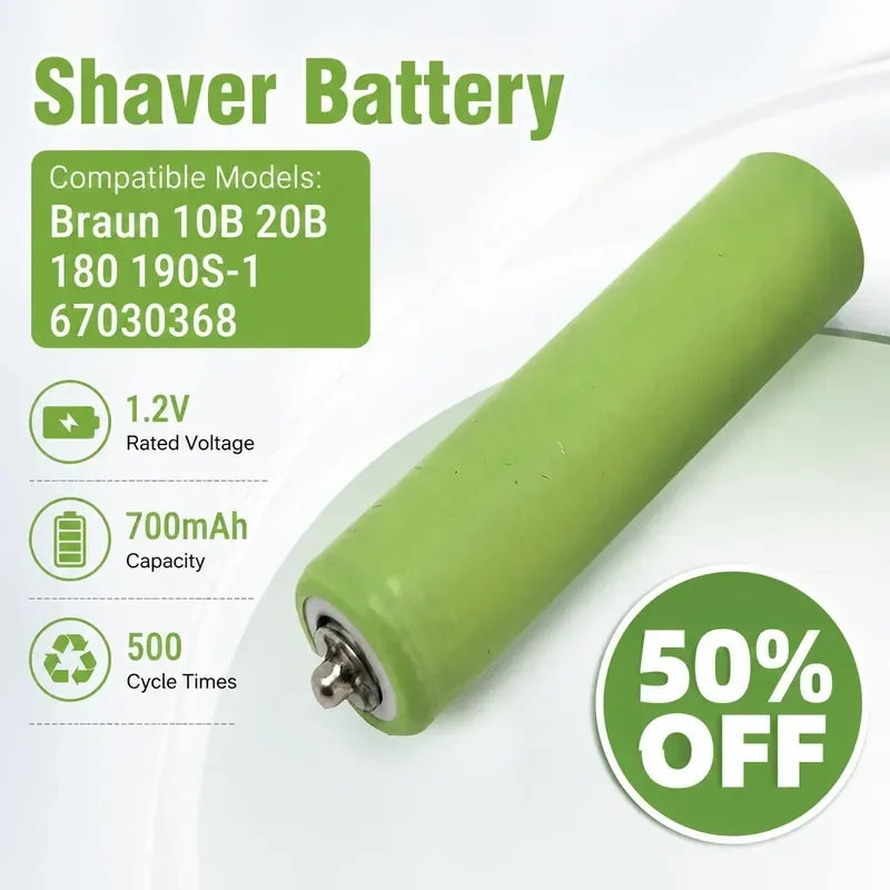 

For Braun 10B 20B 180 190S-1 Shaver Replacement Battery 67030368