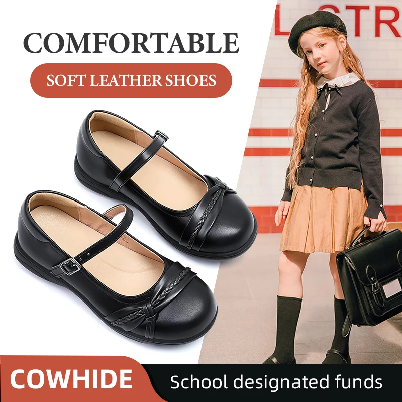 

Primary and Secondary School Students Black Leather Shoes Japanese JK Girls Uniform Etiquette Princess Shoes Performance Shoes