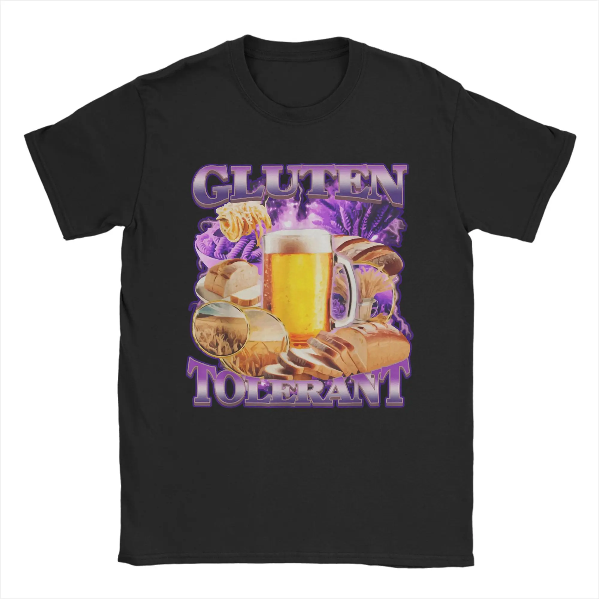 Men's Gluten Tolerant T-Shirts  100% Cotton Tees Summer Vintage Short-Sleeve T-Shirt O-Neck Harajuku Tshirt Plus Size 5XL